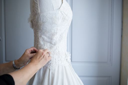 Robe confectionnée par mes soins - Creation - Salon de mariage à Pérouges - Souffle de Soie